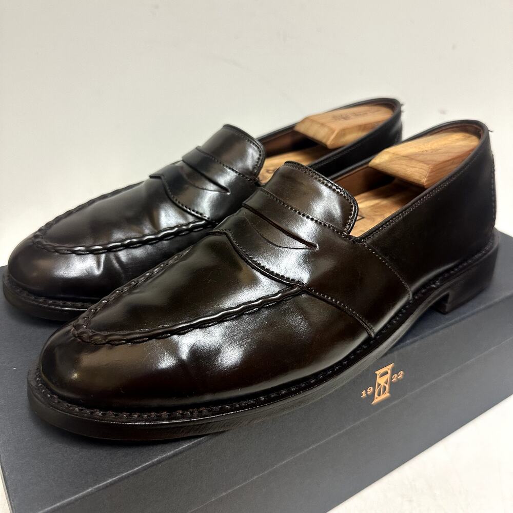FULLY RESOLED Allen Edmonds Randolph Shell Cordovan Penny Loafer Brown USA 9.5